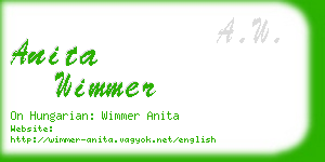 anita wimmer business card